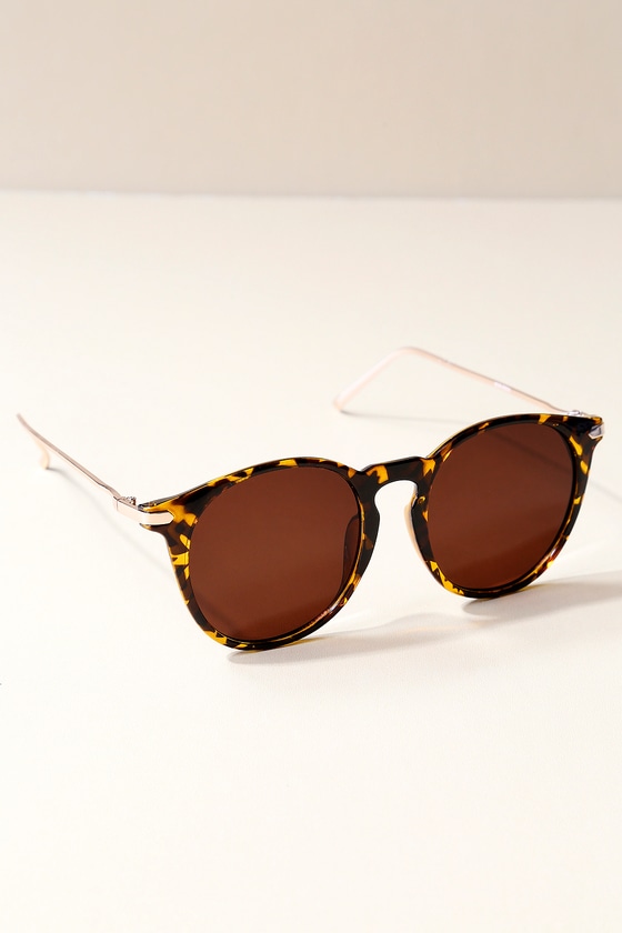 Cute Tortoise Sunglasses - Tortoise Round Sunglasses - Trendy Sunglasses