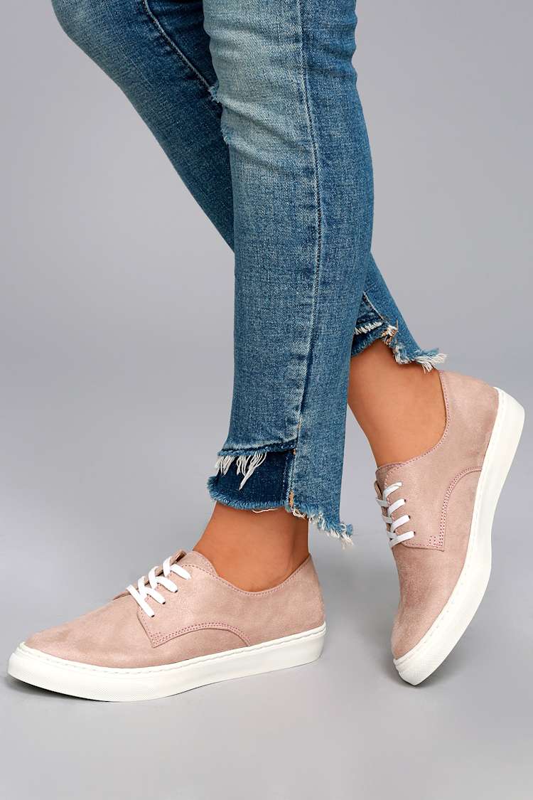 mauve suede sneakers