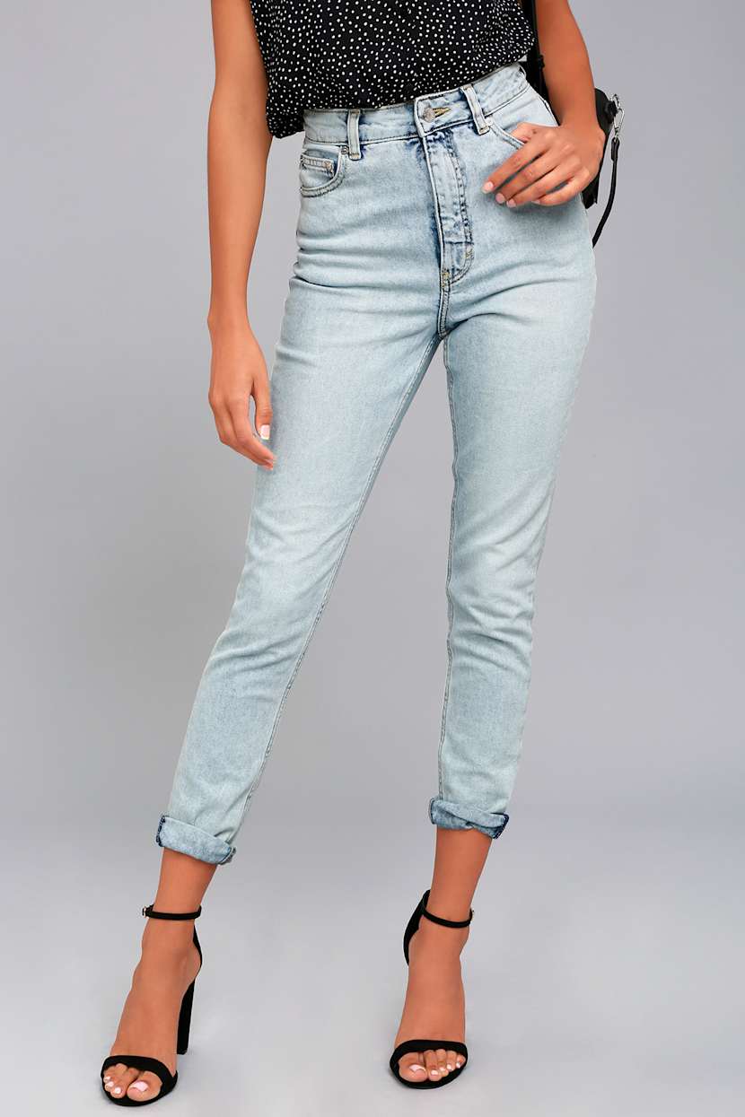 Cheap Monday Donna Jeans - Light Jeans - High-Waisted Jeans - Lulus