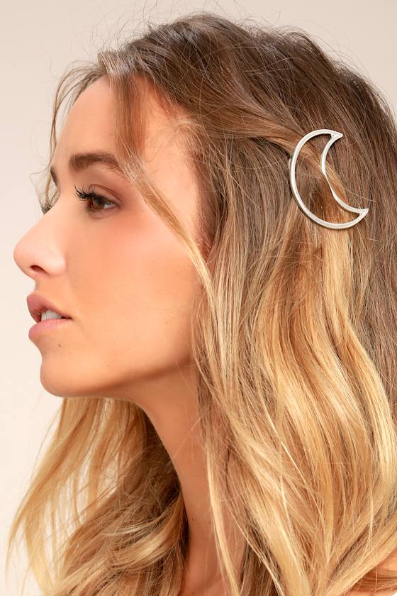 Cute Silver Hair Clip Moon Hair Clip Trendy Hair Accessory 12.00