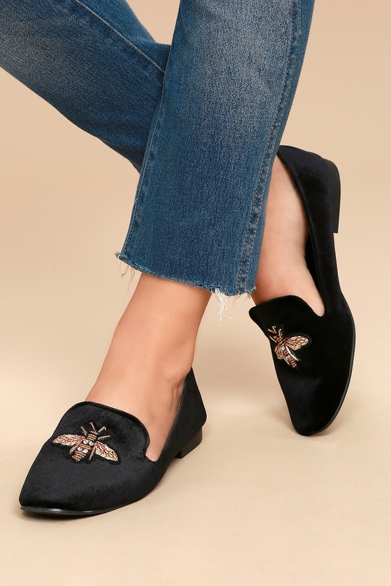 womens velvet loafers