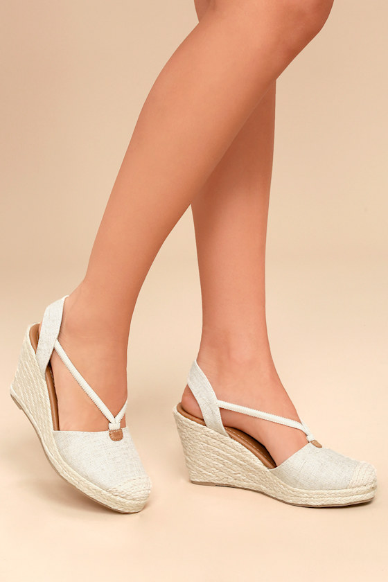 Cute Espadrille Wedges Linen Wedges Vegan Wedges Lulus