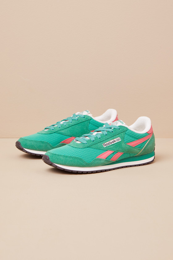 Classic AZ Upgrade Green and Passion Pink Suede Leather Sneakers 1