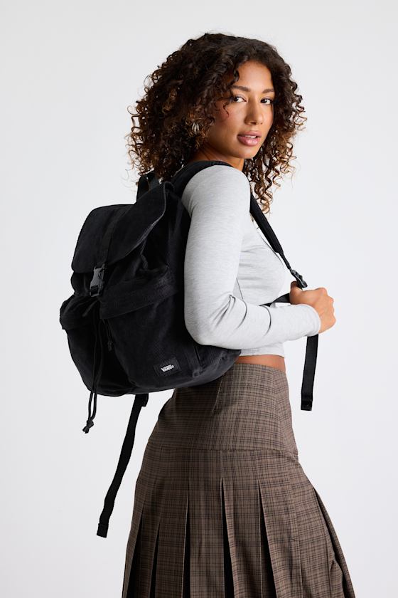 Scatter Black Corduroy Backpack 1