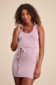 Perfect Favorite Magenta and White Striped Ribbed Mini Dress 1