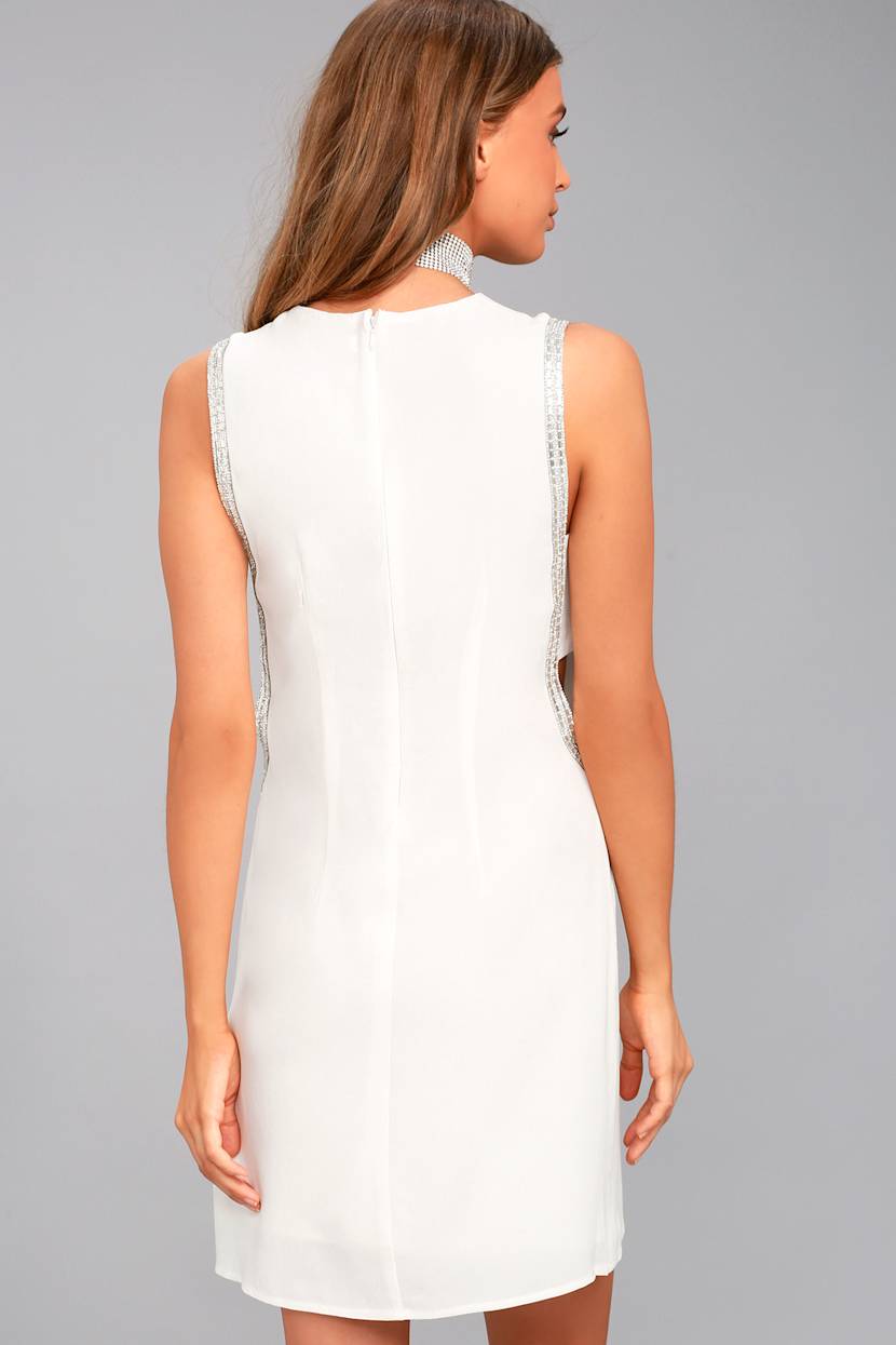 Rhinestone Dress - Beaded Dress - White Dress - Cutout Dress - Lulus