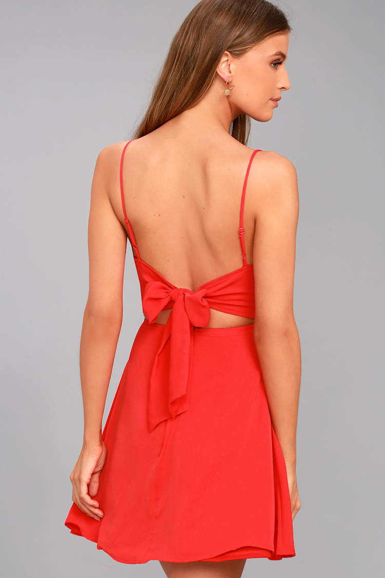 Cute Red Skater Dress - Backless Dress - Skater Dress - Lulus Cute Red Skater Dress - Backless Dress - Skater Dress - Lulus