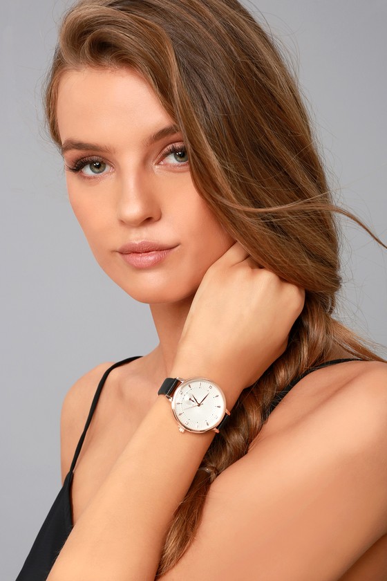 Chic Rose Gold and Black Watch - Vegan Leather Watch - Lulus
