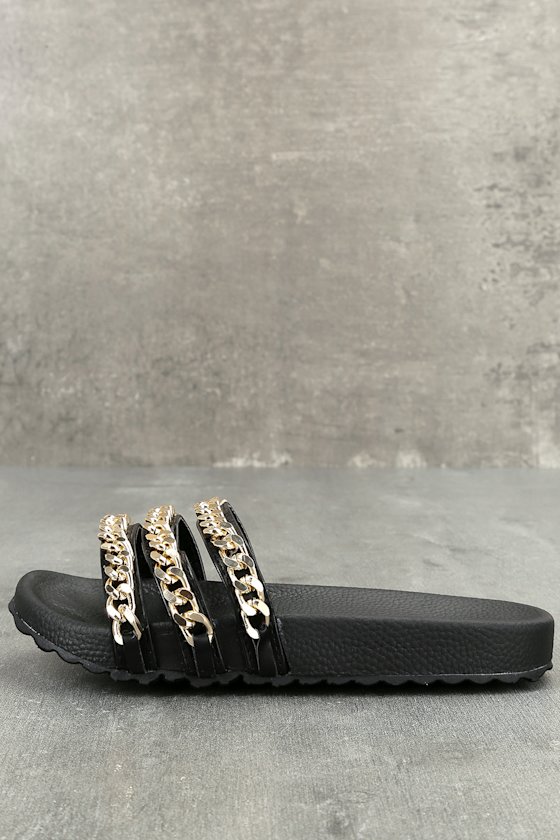 Dee Black Slide Sandals 1