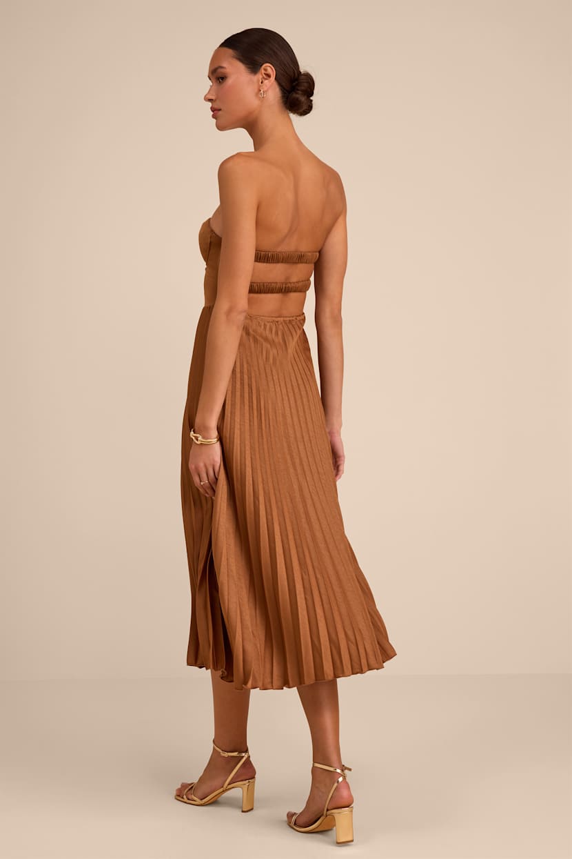 light brown flowy dress Timeless Halter Maxi Dress Hand-Dyed Open Back Dress with High Slit