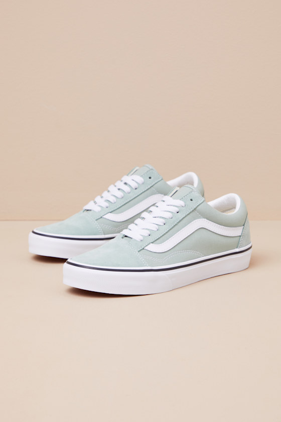 Old Skool Pure Grey Color Block Lace-Up Sneakers 1