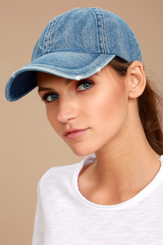 First Base Dark Denim Baseball Hat 1