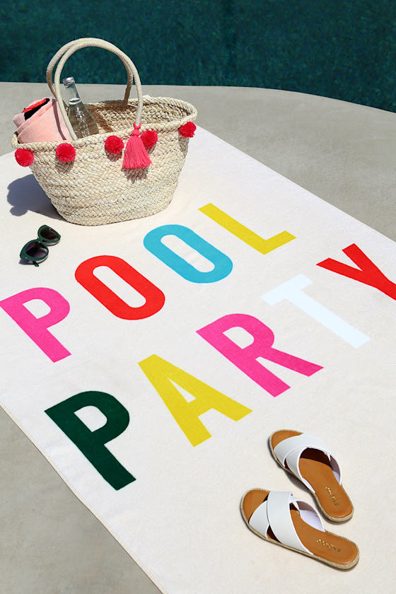 ban.do Beach, Please! Pool Party Cream Giant Beach Towel 3