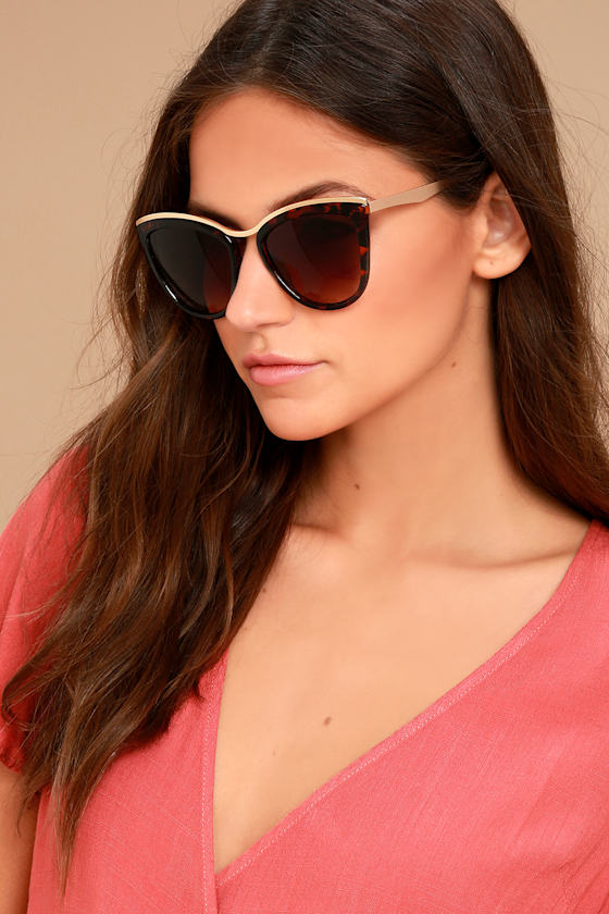 Chic Tortoise Sunglasses Brown Sunglasses CatEye Sunglasses Lulus