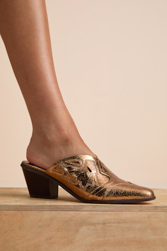 Armina Bronze Western Mule Pumps 1