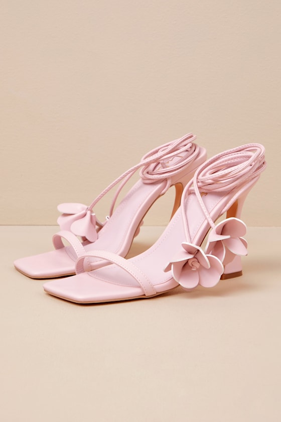 Esidore Baby Pink Lace-Up High Heel Sandals 3
