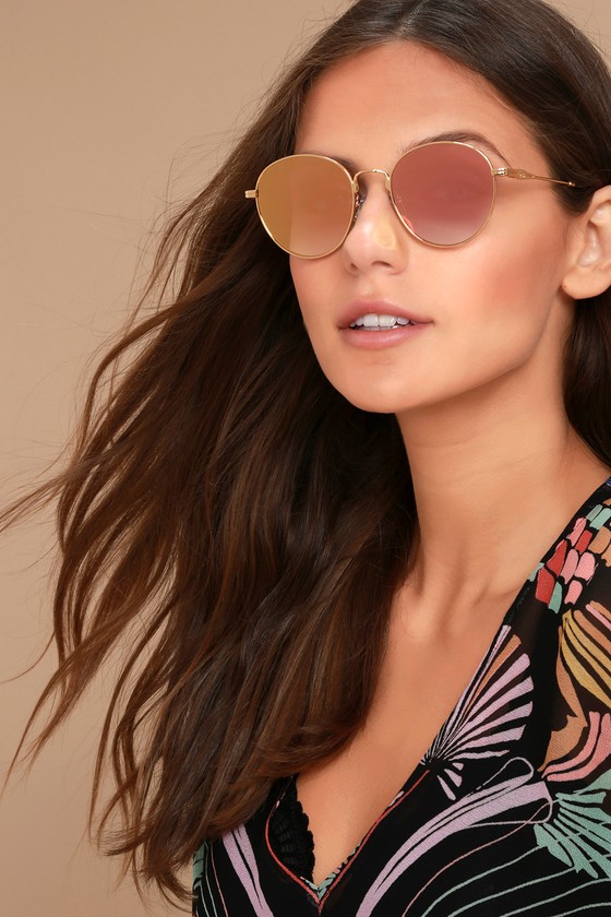 Sonix Ace Gold and Pink Mirrored Sunglasses