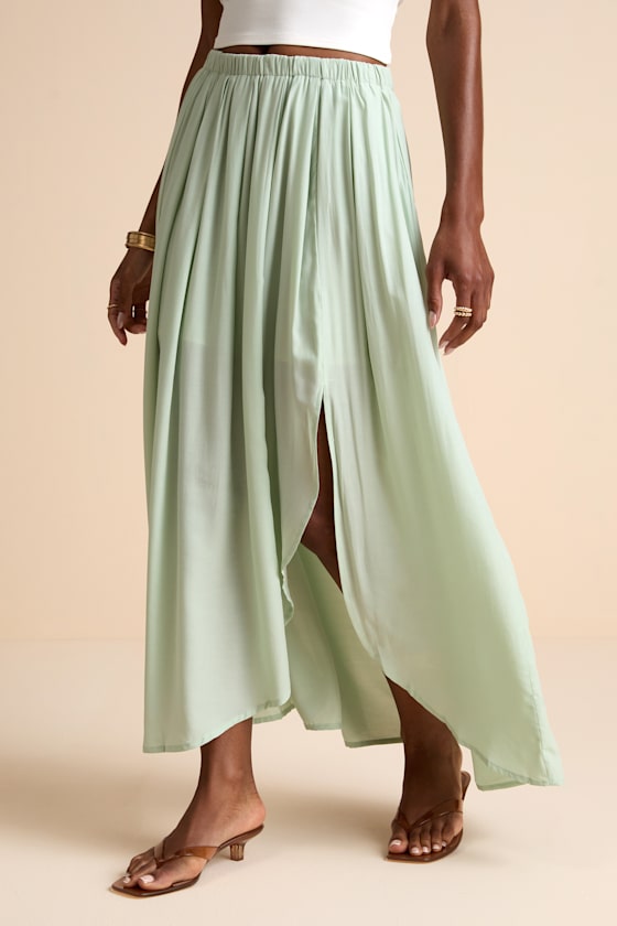 If You Pleats Mint Pleated Maxi Skirt 3