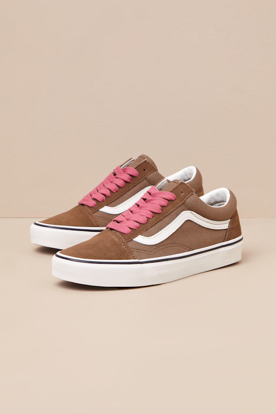 Vans Old Skool Pop Brown/Pink - Suede Leather Sneakers - Sneakers - Image 2
