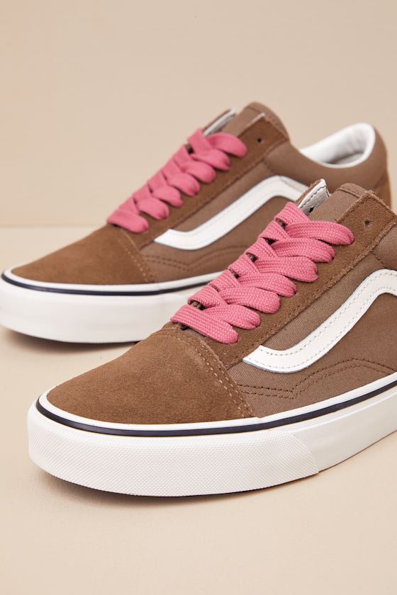 Vans Old Skool Pop Brown/Pink - Suede Leather Sneakers - Sneakers - Image 5