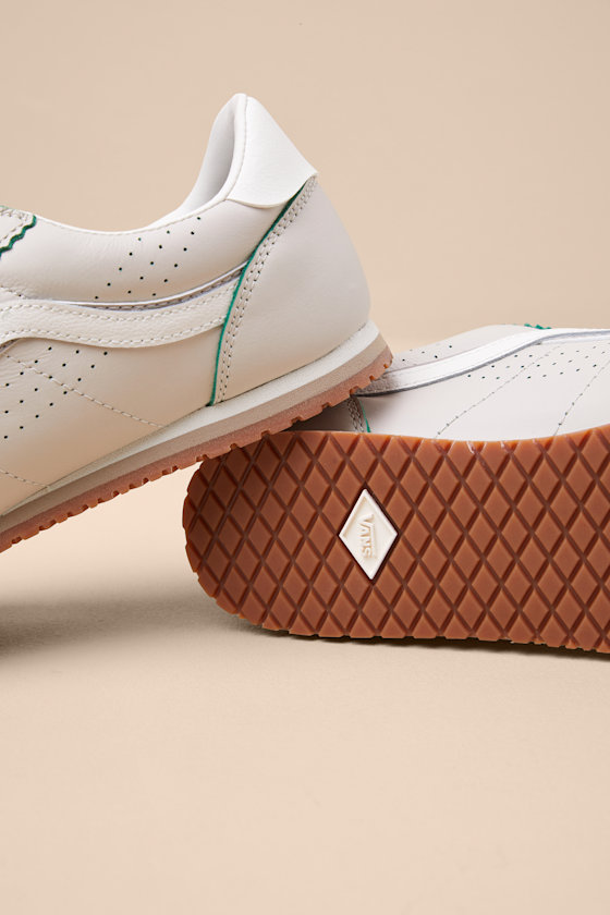 Super Lowpro Taupe Mist and Sea Green Leather Sneakers