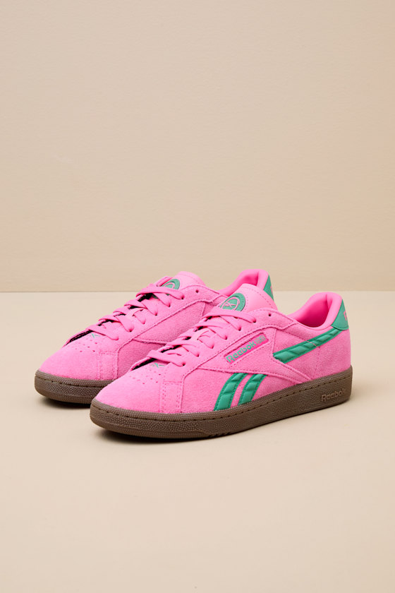 Club C Grounds UK Atomic Pink and Upgrade Suede Leather Sneakers