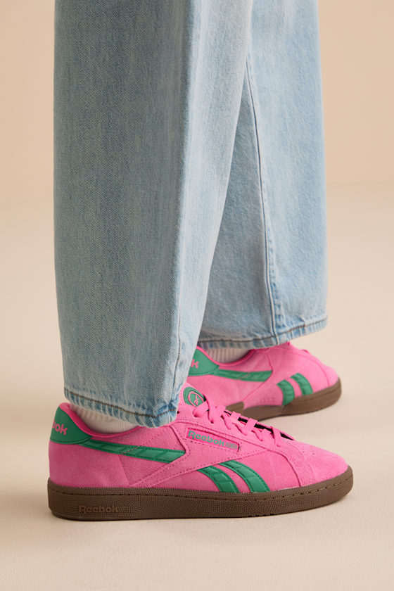 Club C Grounds UK Atomic Pink and Upgrade Suede Leather Sneakers