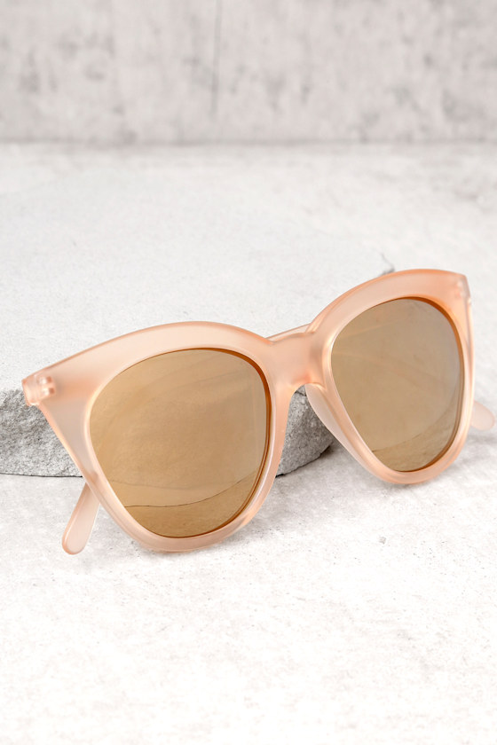 Le Specs Halfmoon Magic Peach and Yellow Mirrored Sunglasses 3