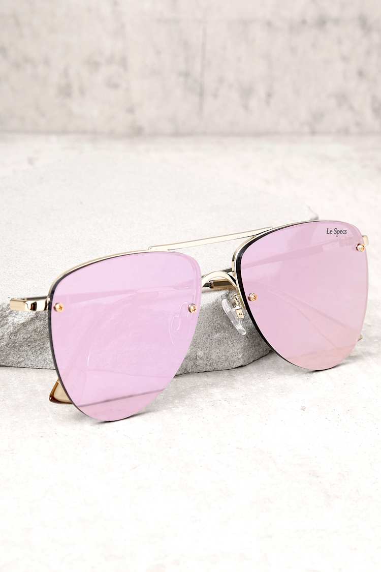 The Le Specs The Prince - Aviator Sunglasses - Gold  display picture 1