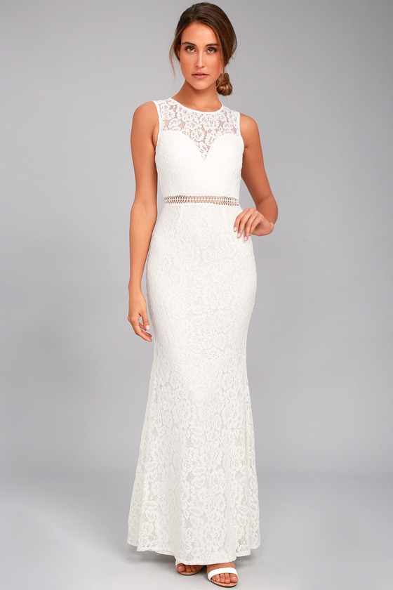 white gown lace styles