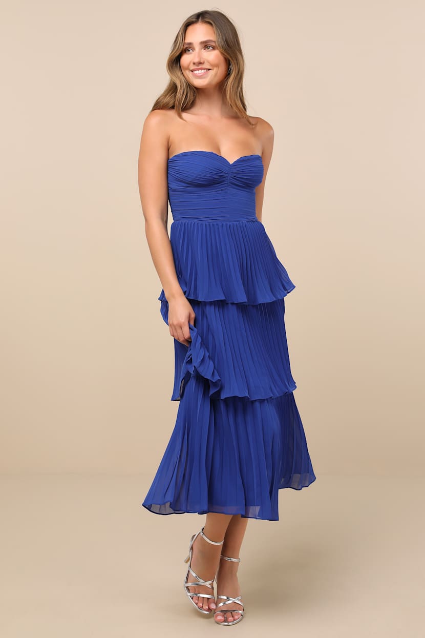 slim fit dress slacks A Line V Neck Royal Blue Long Prom Dresses, Blue V Neck Formal Graduat –  jbydress main image 1