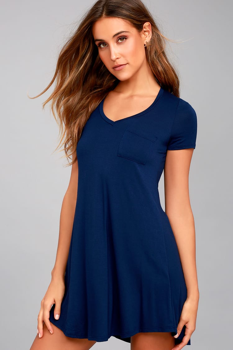 Blue T-Shirt Dress