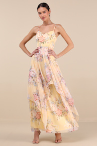 Breigh Yellow Floral Sleeveless Maxi Dress 2