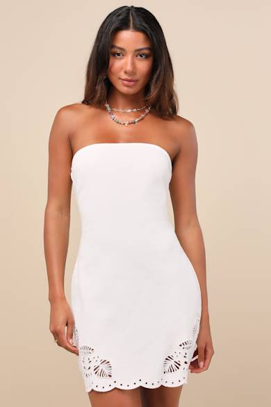White Strapless Dresses for Women - Lulus