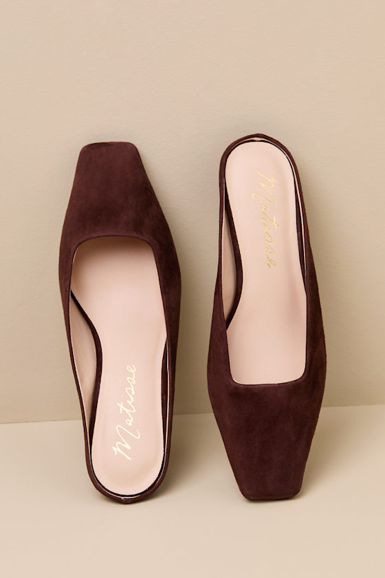 Classy Cappuccino Suede Leather Kitten Heel Mules 1