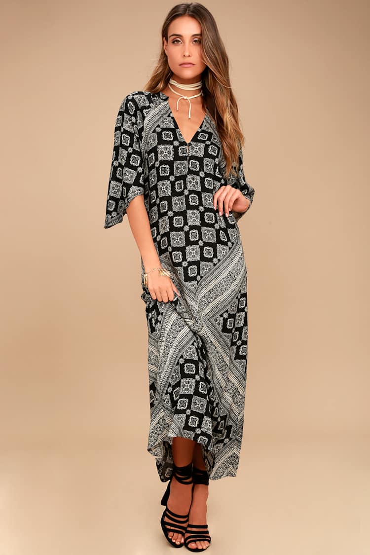knee length dresses for ladies Terrazza Shoulder Maxi Dress / Ink main image 1