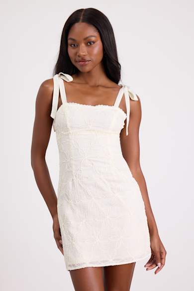 chinese dress ladies Bodhi White Lace Mini Dress main image 1
