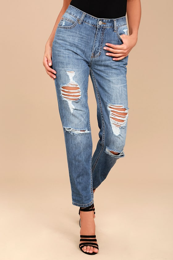 Billabong Hey Boy Medium Wash Distressed Boyfriend Jeans 2