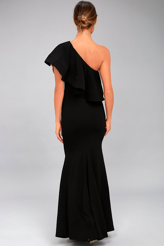 Ira Black – One-Shoulder Viscose Maxi Dress