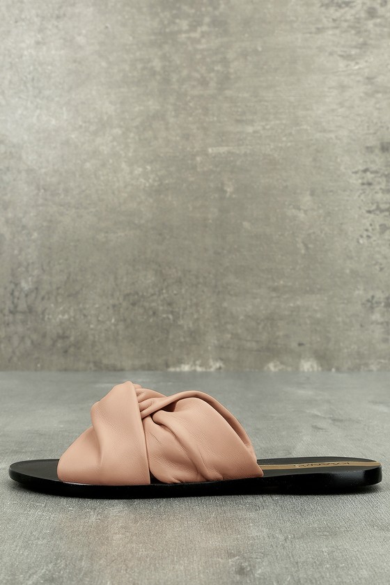 knotted slide sandals