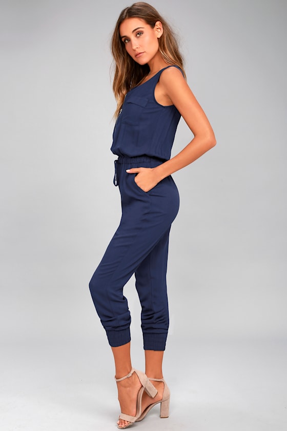 Olive & Oak Scarlett Navy Blue Jumpsuit 2