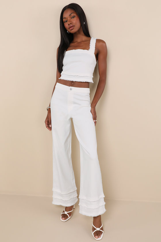 Mckayla White Frayed High-Rise Jeans 2