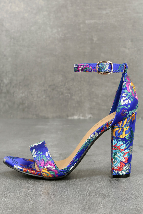 Buy Blue Stone Embellished Block Heels by THE ALTER Online at Aza Fashions.