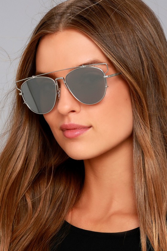 Perverse Nat and Liv Silver Mirrored Sunglasses