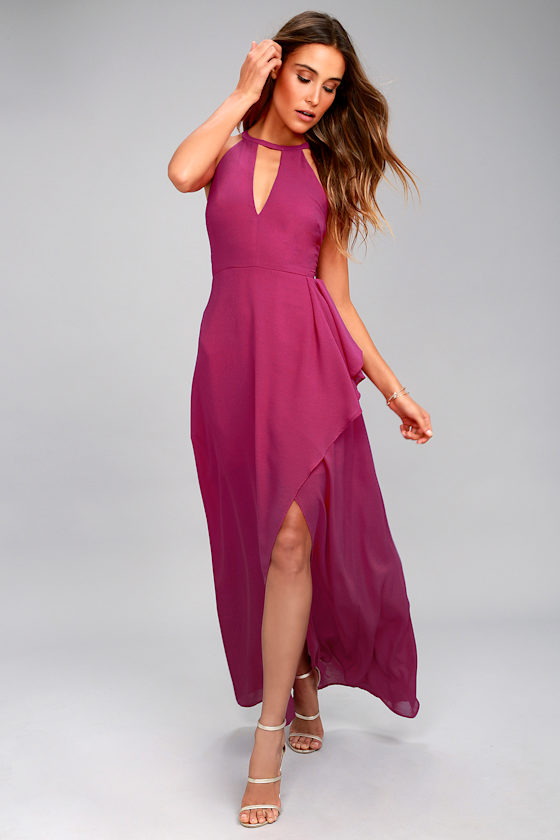 Lovely Magenta Dress Maxi Dress Gown Formal Dress Lulus