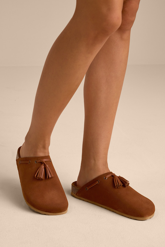 Seychelles Windswept - Brown Suede Leather Mules - Mule Slippers