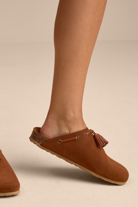 再値下げ価格❣️ SLIPPER PEANUT SUEDE Seychelles Windswept - Brown Suede Leather Mules - Mule Slippers