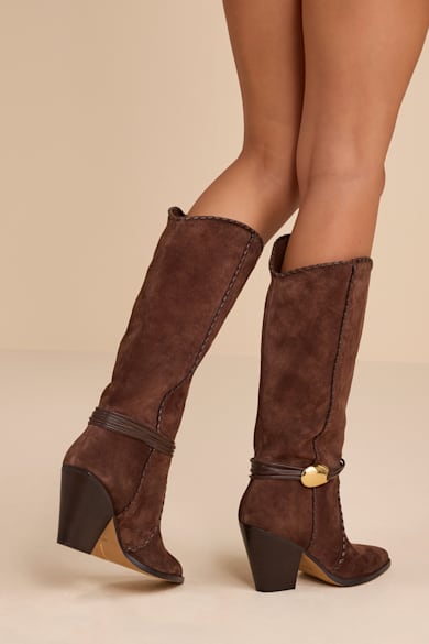 brown silk dress maxi Buckle Down Boots Brown