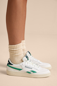 Club C Revenge Chalk and Upgrade Green Leather Sneakers 3