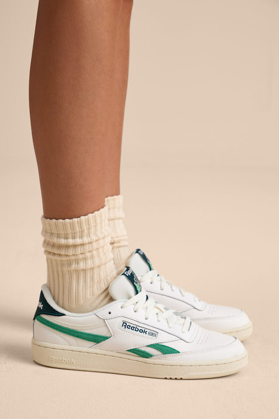 Club C Revenge Chalk and Upgrade Green Leather Sneakers 3